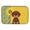 Caroline's Treasures Summer Sunflowers Chocolate and Cream Dachshund Dish Drying Mat